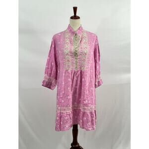 TEMPTATION POSITANO Sz M Medium Orchid Pink Purple Rea Linen Dress NWT